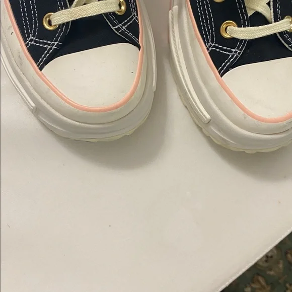 Converse Black and Cream High-Top Sneakers - Picture 2 of 8